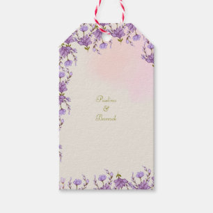 étiquettes de cadeau florales lilas
