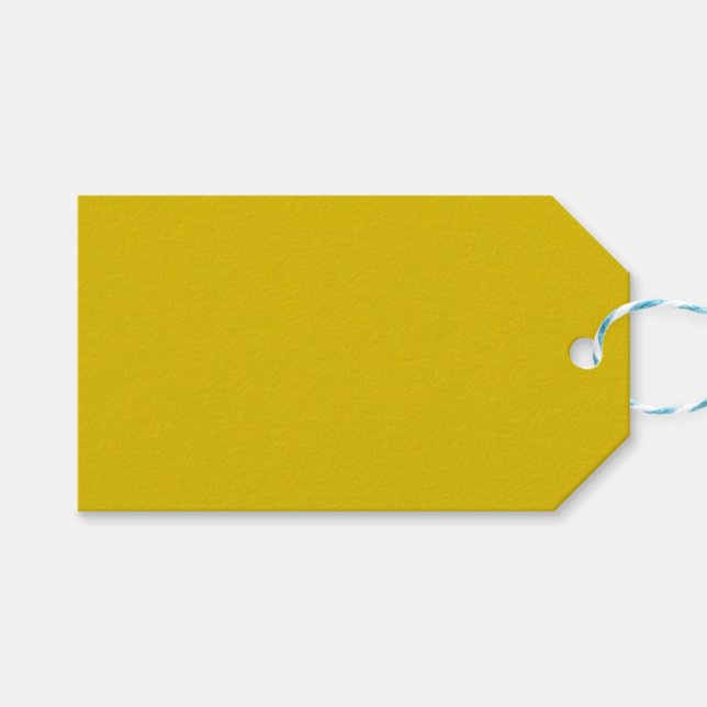 Étiquettes de cadeau jaune foncé (Devant (Horizontal))