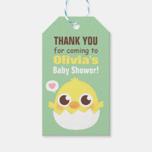 Étiquettes de Cadeau Merci Poulette Œuf pour Baby