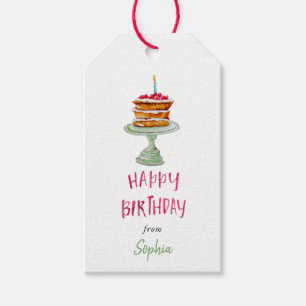 Étiquettes de cadeau personnalisées Gâteau d'anniv