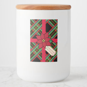 Étiquettes de cadeau plaid de Noël Poinsettia