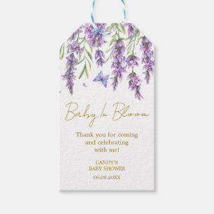 Étiquettes de cadeau pour Baby Shower Lavande Merc