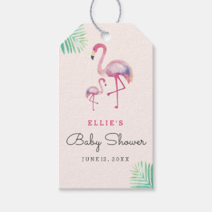 Étiquettes de cadeau pour Baby Shower Rose Flaming