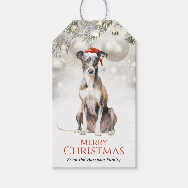 Étiquettes de cadeau pour chien lévrier italien de (Devant)