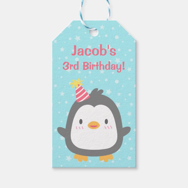 Étiquettes de cadeau pour fête d'anniversaire de p (Devant)