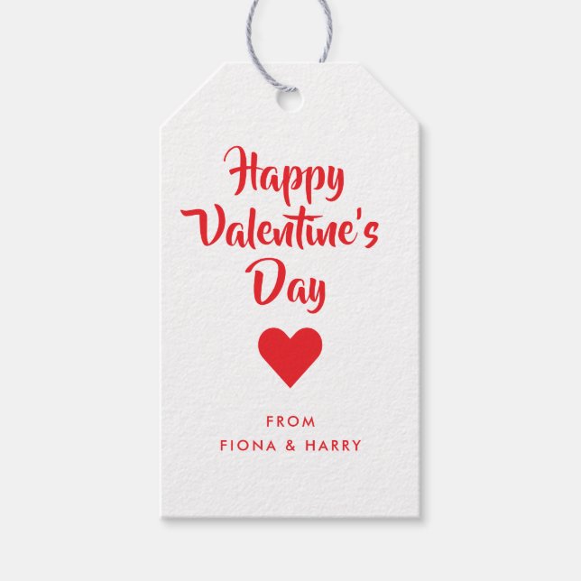 Étiquettes de cadeau pour la Saint-Valentin en for (Devant)