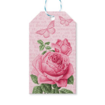 Étiquettes de cadeau rose rose magnifiques - colla