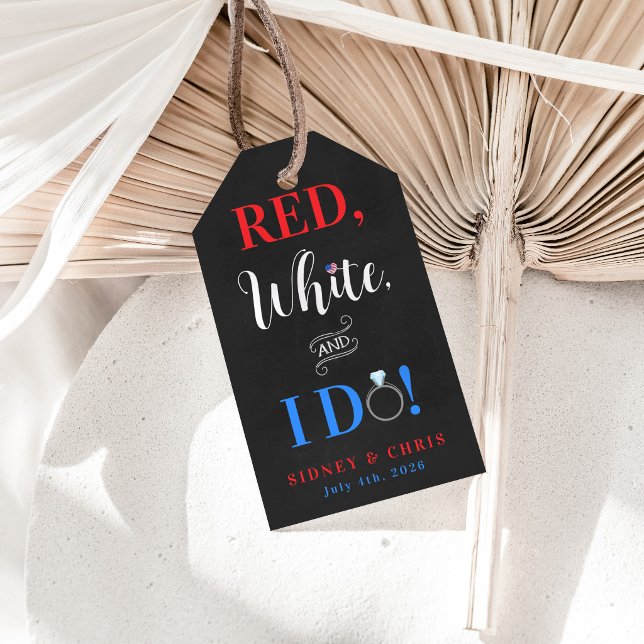 Étiquettes de cadeau Rouge Blanc & Je Fait (Créateur téléchargé)
