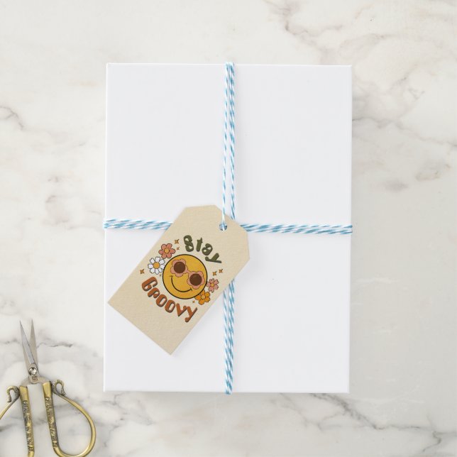 Étiquettes de cadeau Stay Groovy (Avec de laficelle)