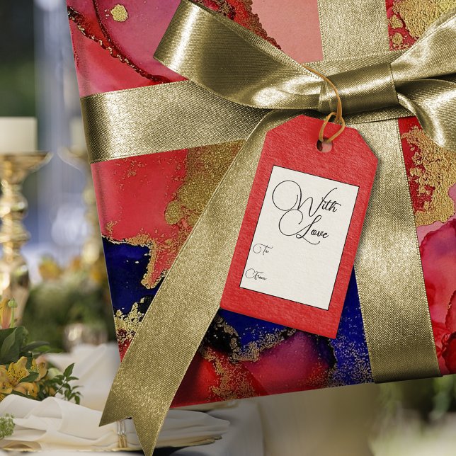 Étiquettes de Cadeau Traditionnelles Rouges Avec A (Créateur téléchargé)