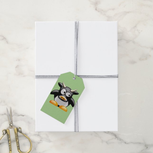 étiquettes de cadeau vache qui mugit (Avec de la ficelle)