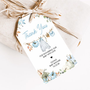 Étiquettes de cadeaux Bébé Citrouille Petite Bleue