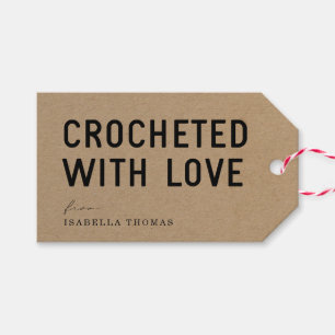 Étiquettes de cadeaux Crocheted avec amour - Red T