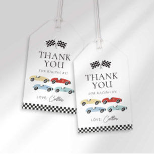 Étiquettes de cadeaux d'anniversaire de voiture de