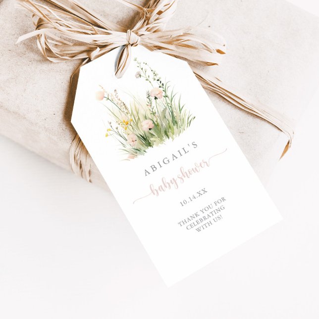 Étiquettes de cadeaux de Baby Shower Greenery Boho (Créateur téléchargé)