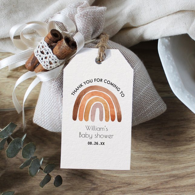 Étiquettes de cadeaux de Baby Shower Merci Boho Ra (Créateur téléchargé)