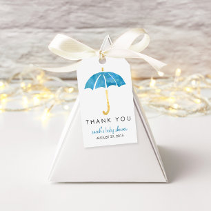 Étiquettes de cadeaux de Baby Shower   Parapluie B
