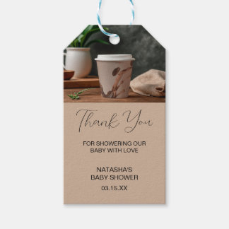 Étiquettes de cadeaux de baby shower pour café en