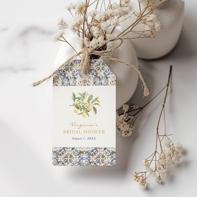 Étiquettes de cadeaux de bains de mariage au citro (Lemon Bridal Shower Gift Tags
)