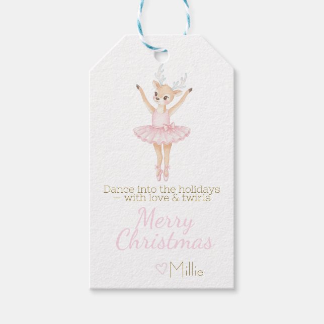 Étiquettes de cadeaux de ballerine/danse (Devant)