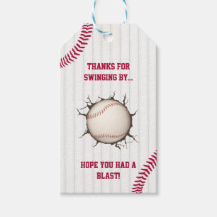 Étiquettes de cadeaux de baseball Merci d'être pas