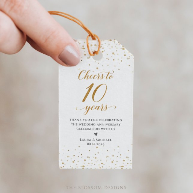 Étiquettes de cadeaux de fête pour 10e anniversair (Créateur téléchargé)