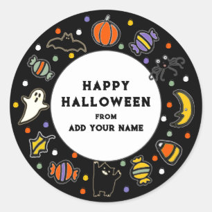 Étiquettes de cadeaux de Halloween joyeux