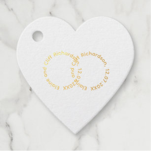 Étiquettes de cadeaux de mariage avec des noms dan