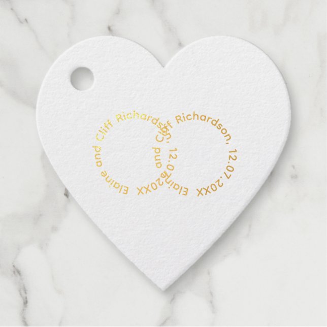 Étiquettes de cadeaux de mariage avec des noms dan (Devant)