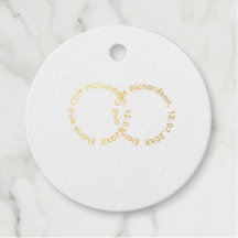 Étiquettes de cadeaux de mariage avec noms, forme