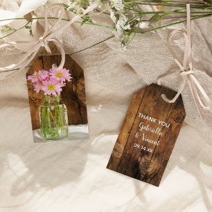 Étiquettes de cadeaux de mariage champêtre Fleurs 