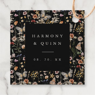 Étiquettes de cadeaux de mariage Fleur sauvage à f
