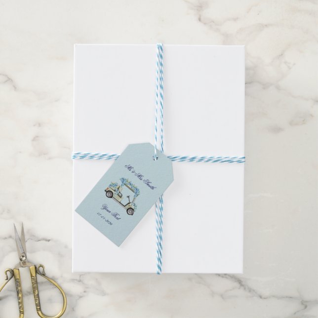 Étiquettes de cadeaux de mariage pour chariot de g (Avec de laficelle)