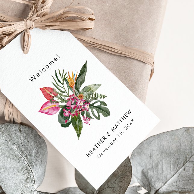 Étiquettes de cadeaux de mariage tropical (Tropical Floral Wedding Gift Tags by Painted Paperie
)