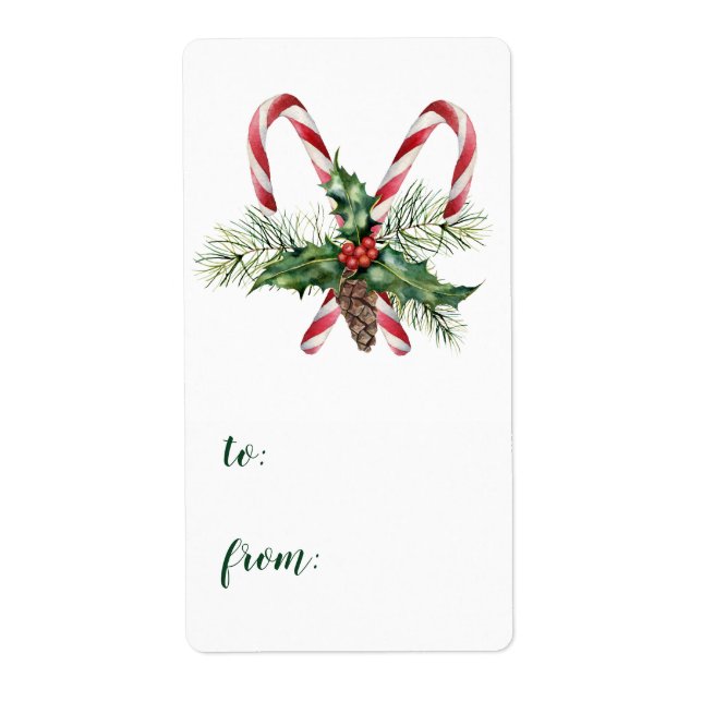 Étiquettes de cadeaux de Noël Canne à sucre (Devant)