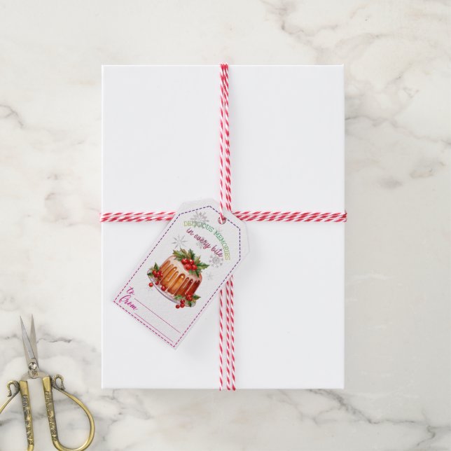 Étiquettes de cadeaux de Noël d'art festif (Avec de la ficelle)