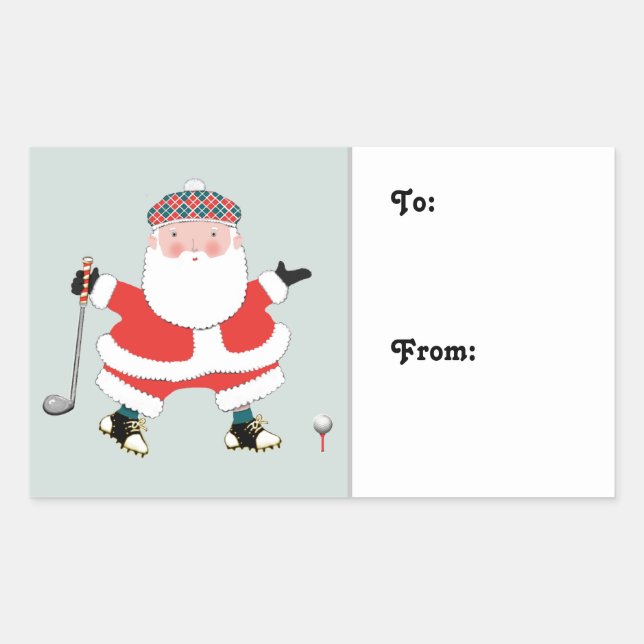 Étiquettes de cadeaux de Noël de golf (Devant)