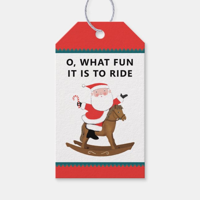 Étiquettes de cadeaux de Noël équestres (Devant)
