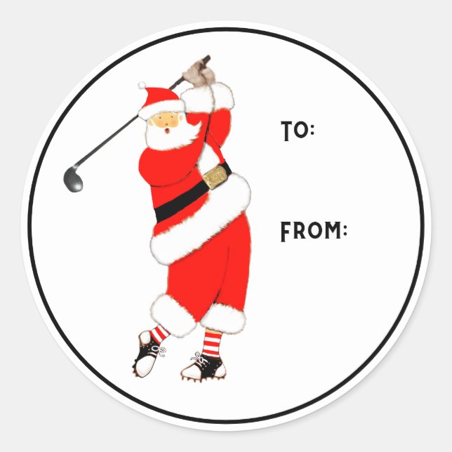 Étiquettes de cadeaux de Noël Golf (Devant)