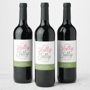 Étiquettes de cadeaux de Noël Holly Jolly