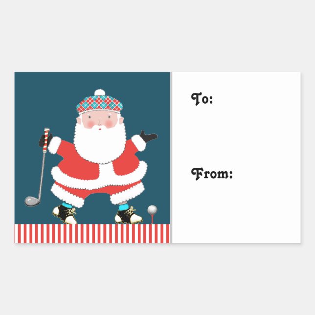 Étiquettes de cadeaux de Noël pour le golf (Devant)