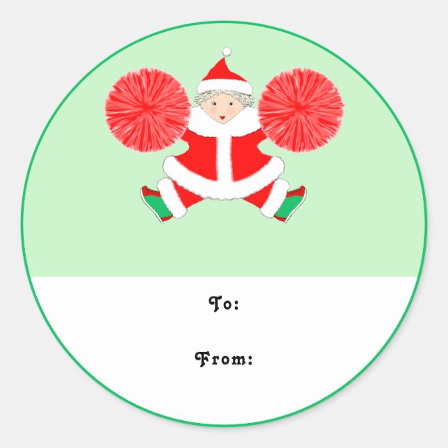 Étiquettes de cadeaux de Noël pour meneuses de cla (Devant)