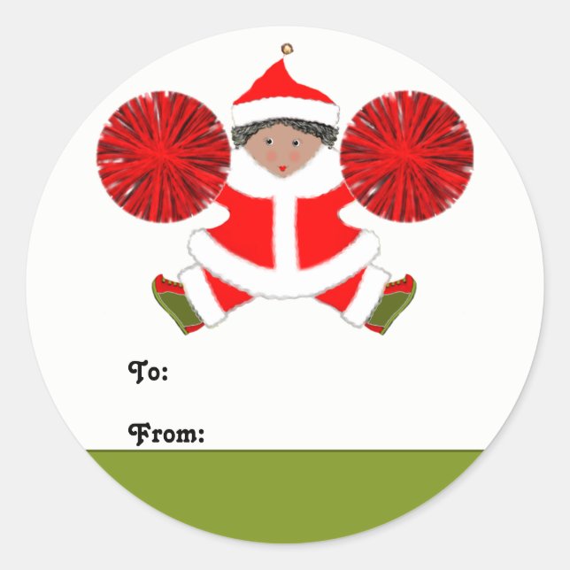 Étiquettes de cadeaux de Noël pour meneuses de cla (Devant)