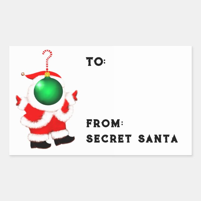 Étiquettes de cadeaux de Père Noël secret (Devant)