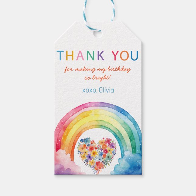 Étiquettes de cadeaux de remerciement d'anniversai (Devant)