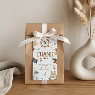 Étiquettes de cadeaux de trésor de pirate à l'aqua