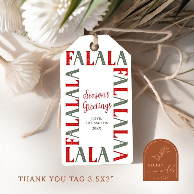 Étiquettes de cadeaux de typographie de Noël Falal (Créateur téléchargé)