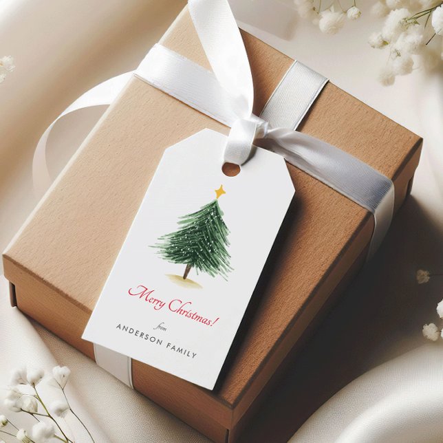 Étiquettes de cadeaux de vacances de sapin de Noël (Créateur téléchargé)