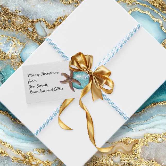 Étiquettes de cadeaux étoiles de mer de Noël (Créateur téléchargé)