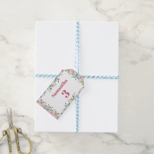 Étiquettes de cadeaux floraux de Samantha, Anniver